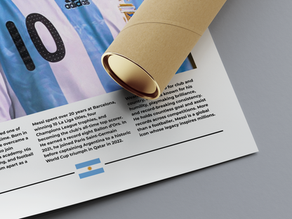 Lionel Messi Digital Football Poster