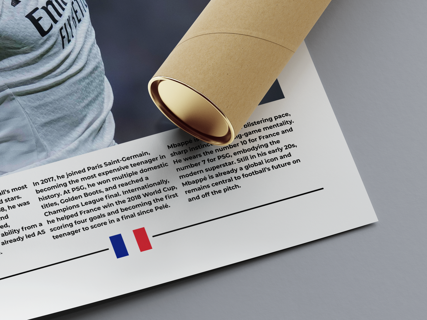 Kylian Mbappe Digital Football Poster