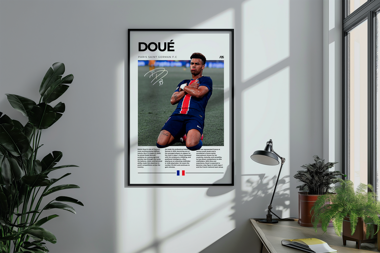 Désiré Doué Digital Football Poster